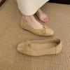 Inner Height Increase Square Head Red Bow Single Shoes Women's Shoes Versatile Gentle Commuter Shoes