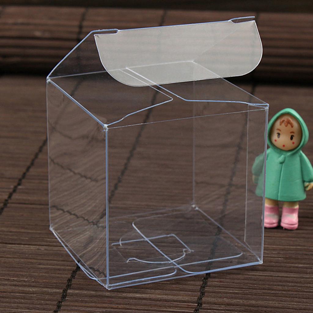 10Pcs PVC Packaging Box Transparent Cube Clear Candy Treat Wedding Shower Birthday Party Gift Packing Box 10x10x10cm