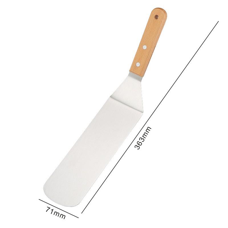Hot Selling Wooden Handle Stainless Steel BBQ Spatula Set
