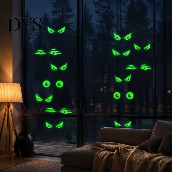 Indoor And Outdoor Party Supplies Luminous Cat Eye Window Sticker, Glow in The Dark Peeping Eyes Waterproof PVC Murals Decal, Creative Wall