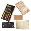 Feather Pen Set Retro British Creativity Writing Suit for Business Couple Elder Teacher GiftNavy