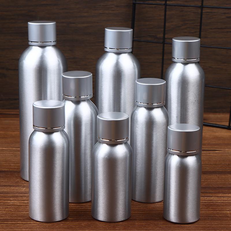 30/50/60/100/120/150/200/250Ml Aluminum Bottle With Lid Cosmetic Refillable Bottles Silver Lid Aluminum Container Travel Bottle