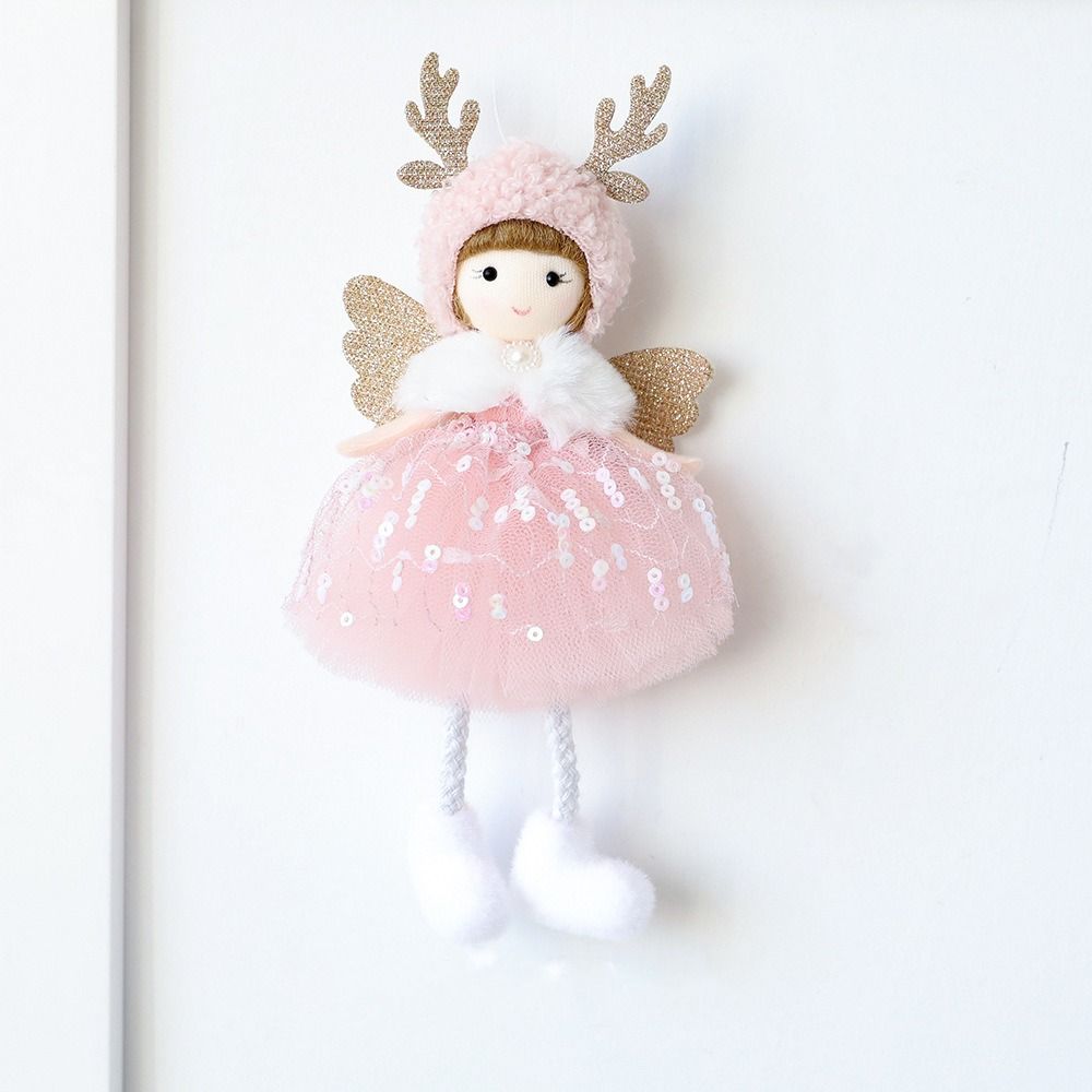 Soft Bead Gauze Skirt Angel Ornaments Handmade Christmas Tree Hanging Decoration  New Year Gift