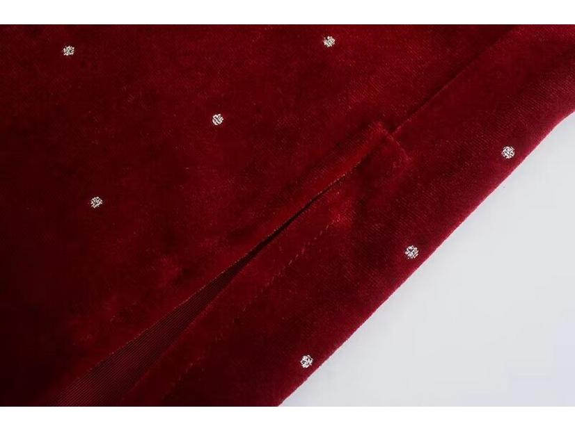 Autumn/Winter Velvet Ruched Slit Camisole Dress: European & American Style