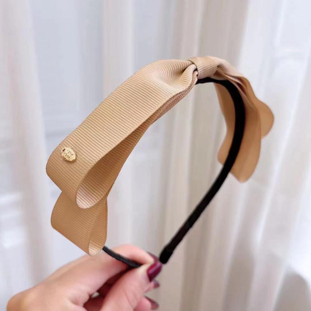 Wide Fashion Women Solid Color Cloth Hair Hoop Bow Headband Headwear Hair Accessories