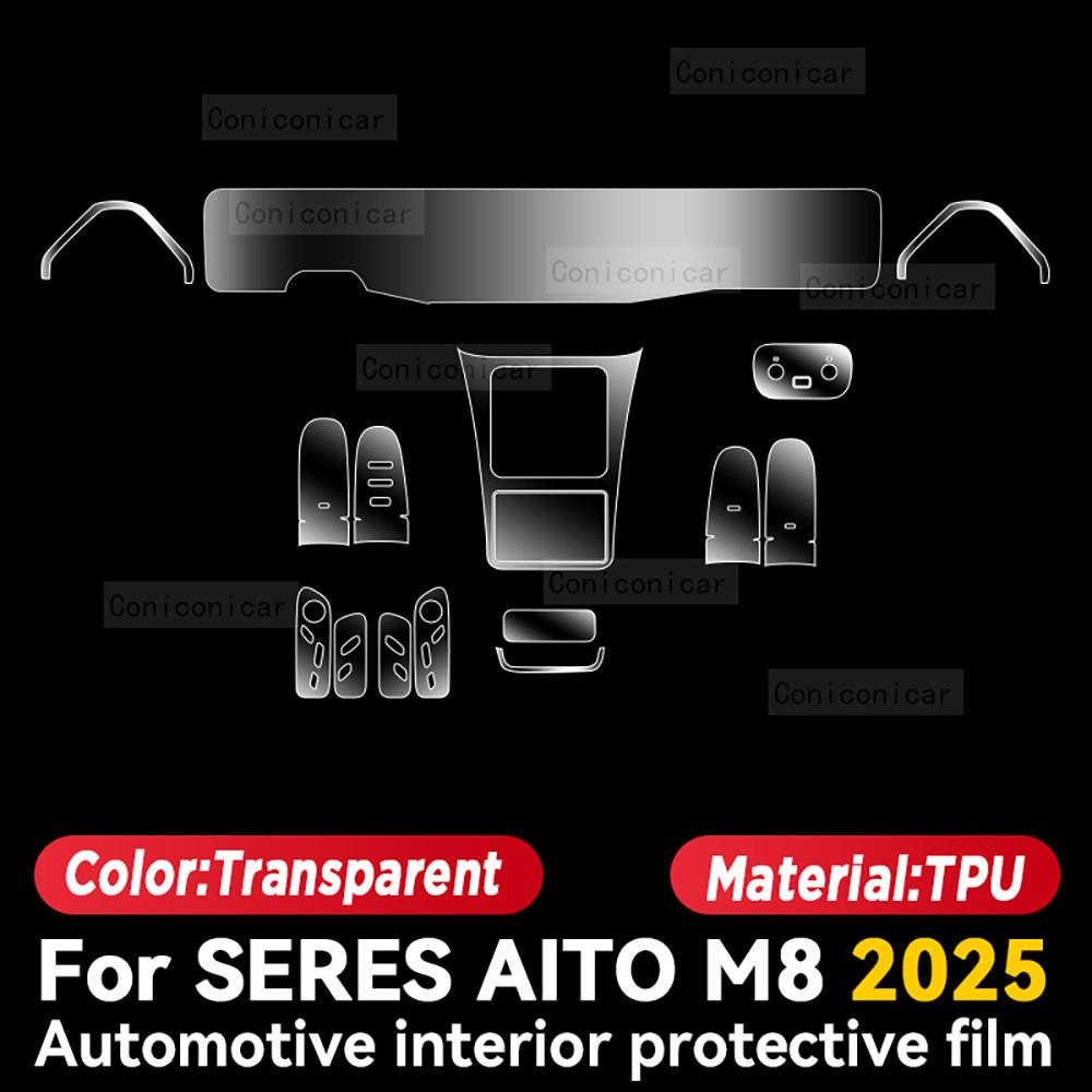 

For SERES AITO M8 2025 Car Interior Protection Anti-Scratch TPU Film trument Center Control Navigation Screen Accessories Right rudder