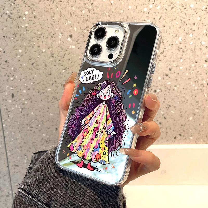 Mobile Phone Cases for iPhone 11 13 XR 15 Pro Max 12 14 Pro Max Case iPhone 16 XS Max Mirror Protective Case Mirror Exquisite Cartoon Waterproof