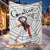 Coraline Pattern Blanket for Home Decoration, Bed, Sofa, Car Travel, Camping, Suitable for All Seasons, Birthday Christmas Gift