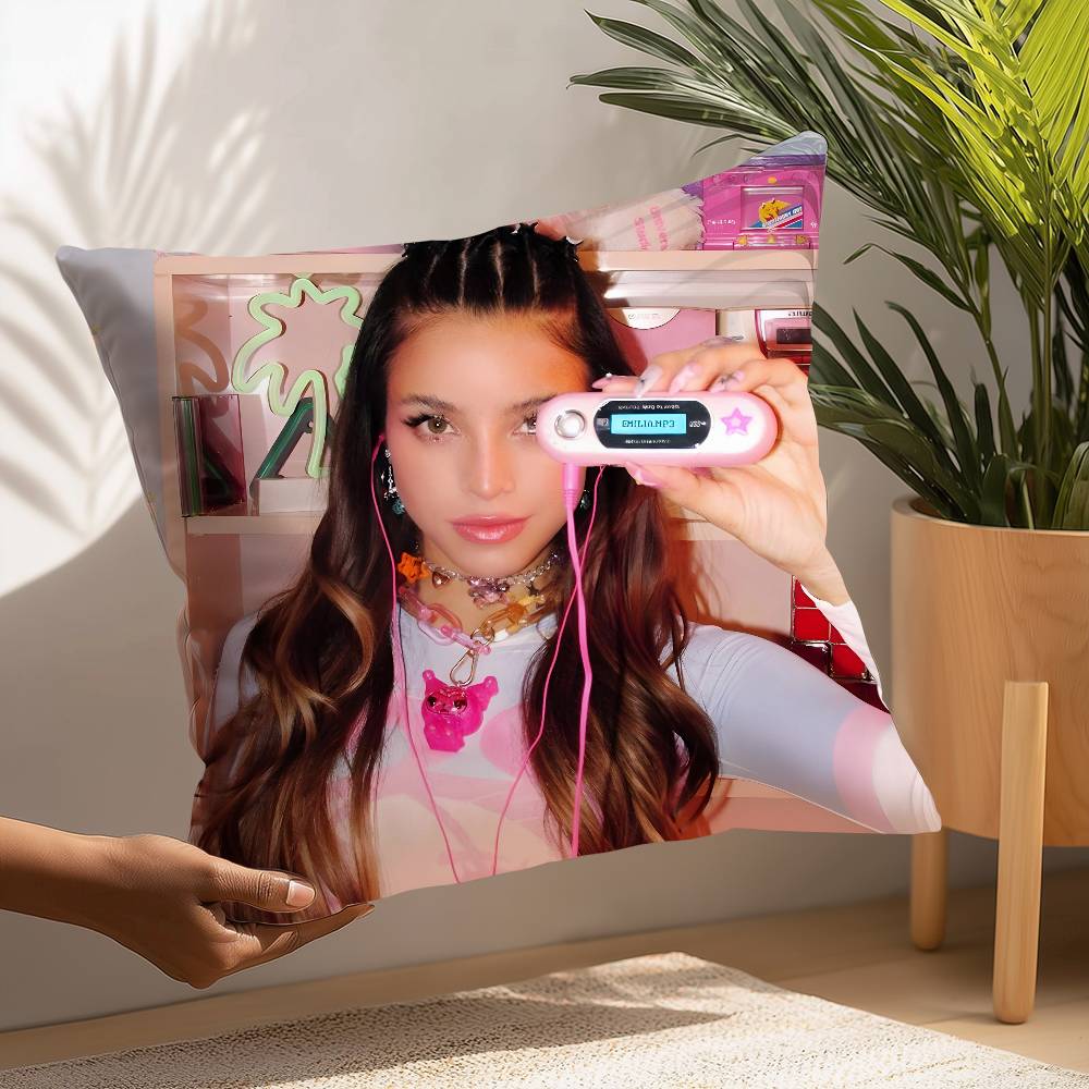 Singer Emilia Mernes Mp3 Pillow Case Plush Fabric Soft Pillowcase Double Sided Print Cushion Cover Household Gifts