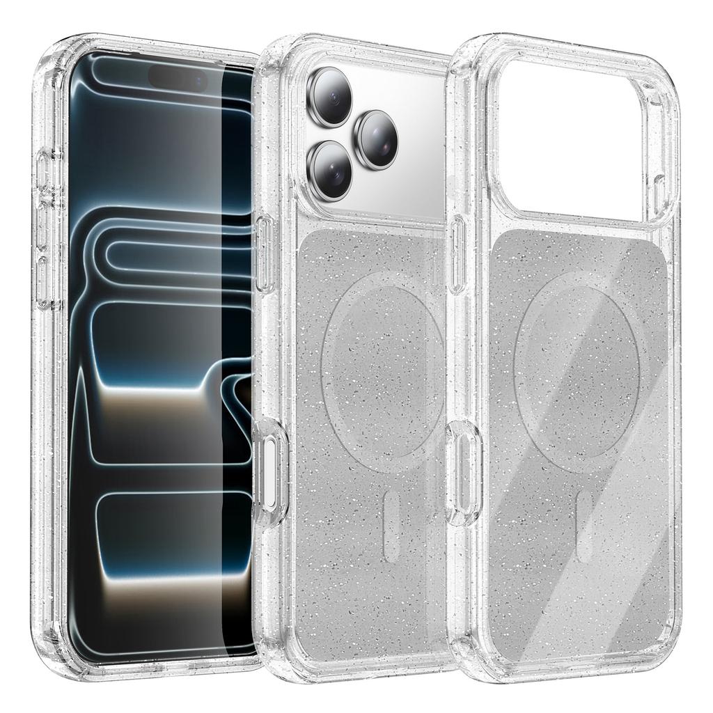 New for IPhone 17 Sparkling Pink Phone Case All Inclusive PC Magnetic Skin Absorption Anti Drop for Apple 17 Pro Protective Cover