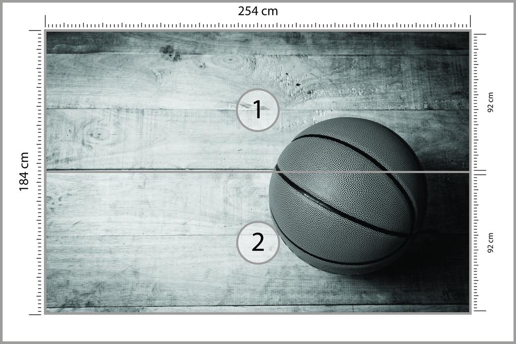 Photomural Basketball Ball On A Background Of Boards Smooth Vinyl 254x184