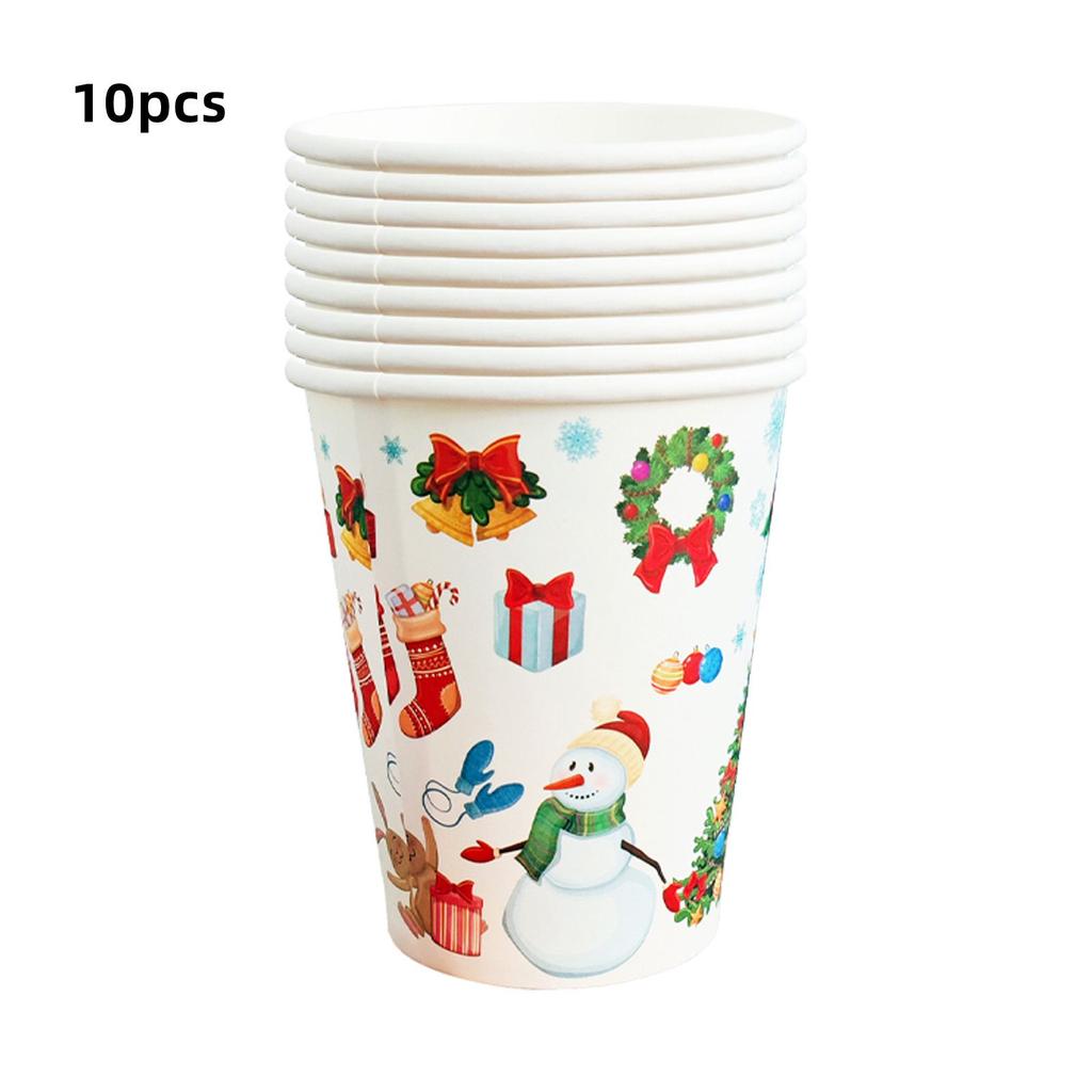 Christmas Santa Merry Claus Banner Paper Tray Paper Cup Table Cloth Accessories