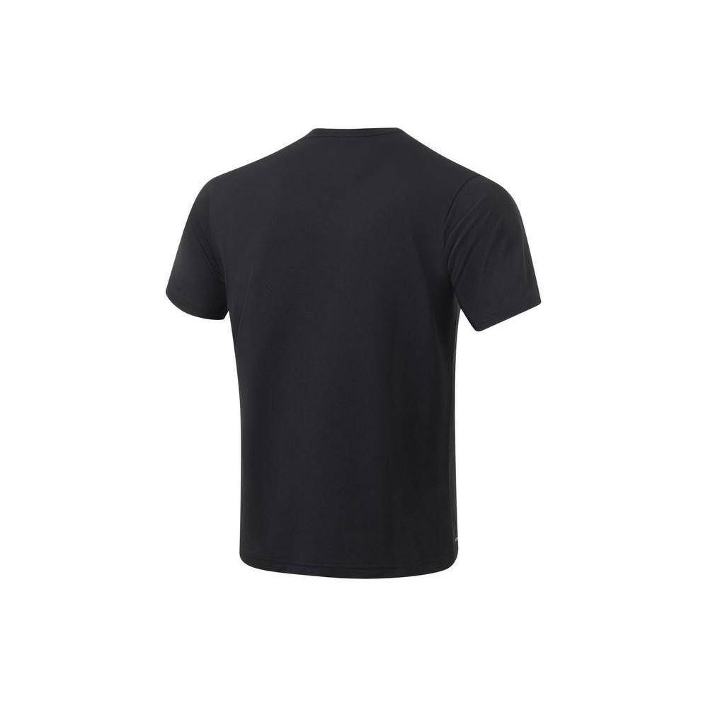 Li-Ning Plain Color Breathable Short Sleeve T-Shirt Men tops Black ATST021-1