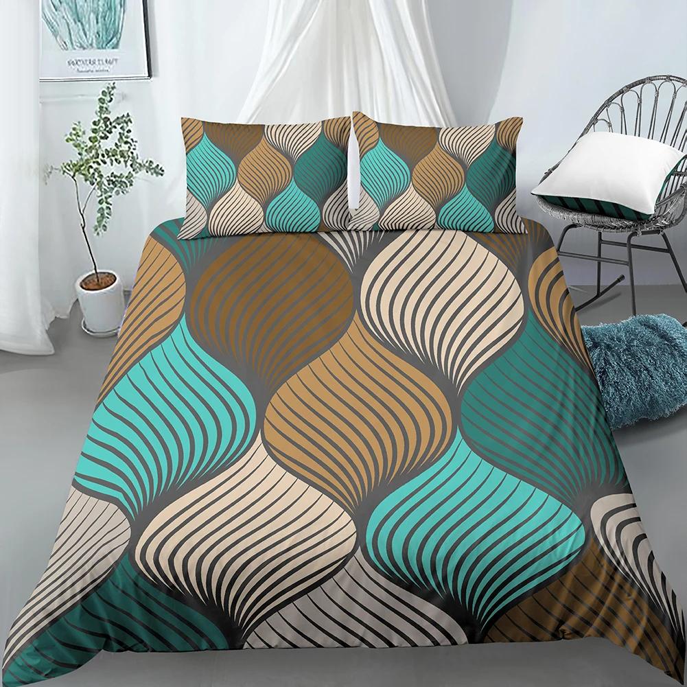 Geometric Duvet Cover Single Twin Full Queen King Size Bedding Set Modern Abstract Comforter Cover for Boys Teen Bedroom Decor
