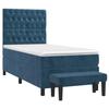 3138005 vidaXL Lit à sommier tapissier avec matelas Bleu foncé 90x200 cm