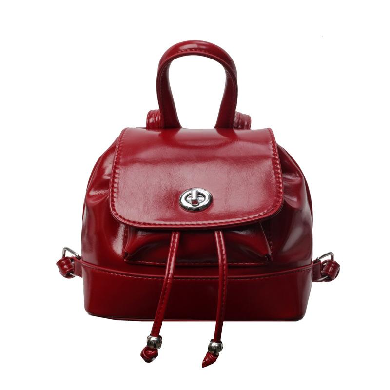 

Solid color texture portable small backpack bag women s new fashion casual backpack small bag