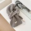 ins wind 111 pure knitted twist scarf women's winter day Korean versatile warm student solid color scarf