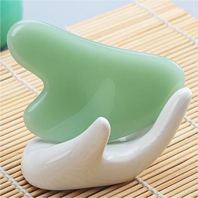 Gua Sha Yüz Masajı Çin Doğal Yeşim Tahta Kazıma Aracı