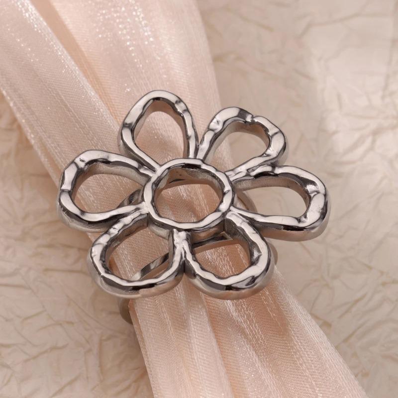 Exaggerated ring stainless steel butterfly flower opening ring ring women do not fade temperament versatile titanium steel