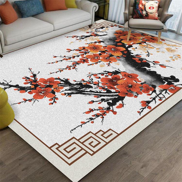

1 шт. Бархатный ковер с цветочным узором - Элегантный китайский стиль, Прямоугольный, Цветочный дизайн для гостиной, кабинета или использования в помещении/на улице, Ковры для гостиной 120*200cm