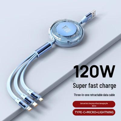 Shengyuantong 120W Fast Charge 3-in-1 Ret Retractable Stand Cable