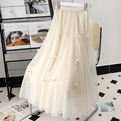 Fashionabla Elegant Butterfly Brodery Mesh Kjol för kvinnor Vackra A-line klänningar