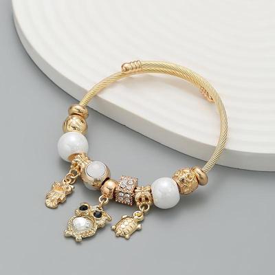 2023 European & American Panjia Style Bracelets with Owl & Turtle Pendants for Women