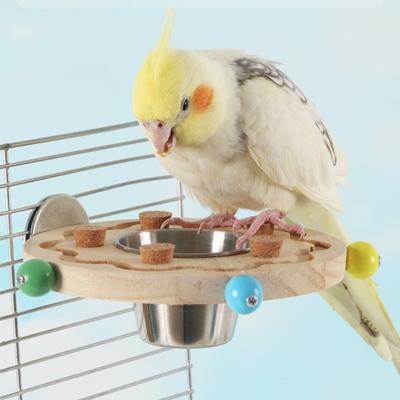 Bite Resistant Bird Perch Stand Wooden Bird Chewing Toys Parrot Cage Molar Toy  Bird Activity