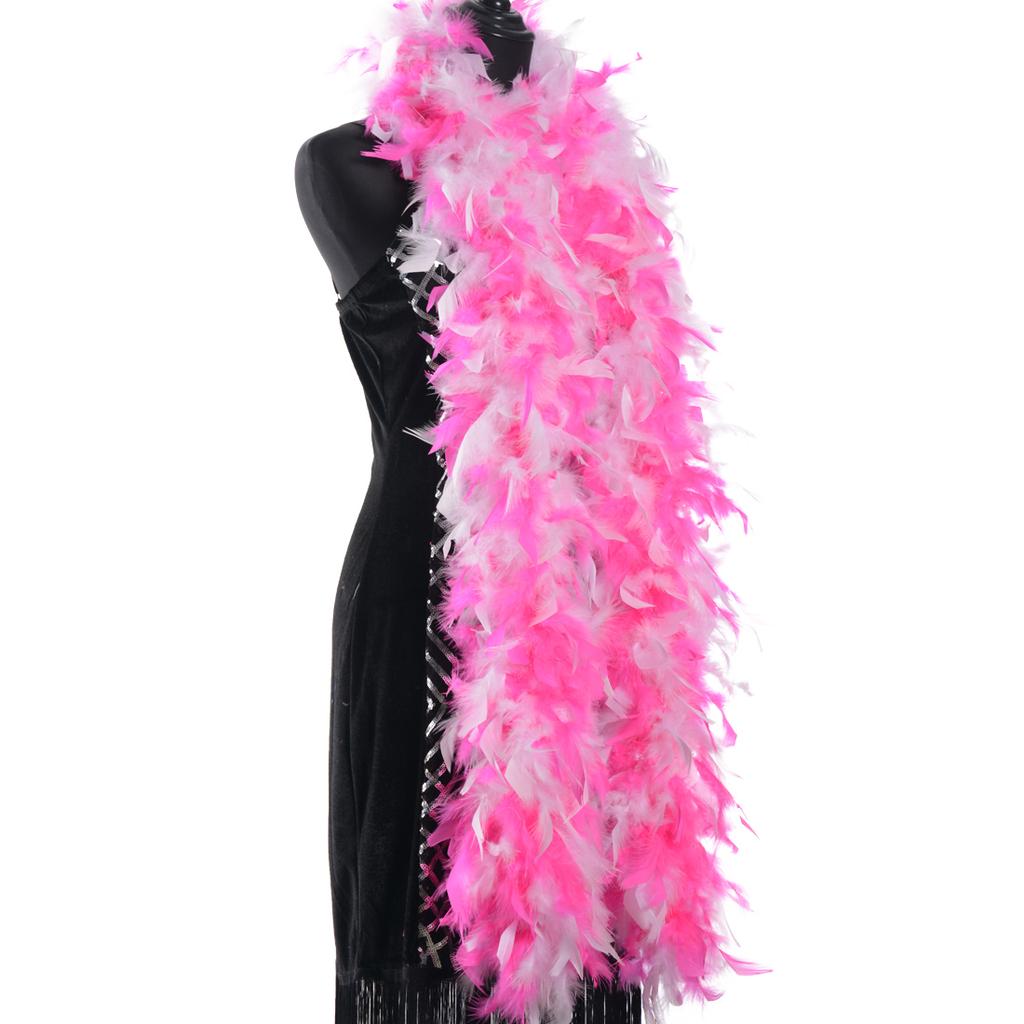 1Pc 2 Yards 85 Grams Turkey Chandelle Feather Boa For Diy Craft,Party Dancing Dress Up, Halloween Decoration