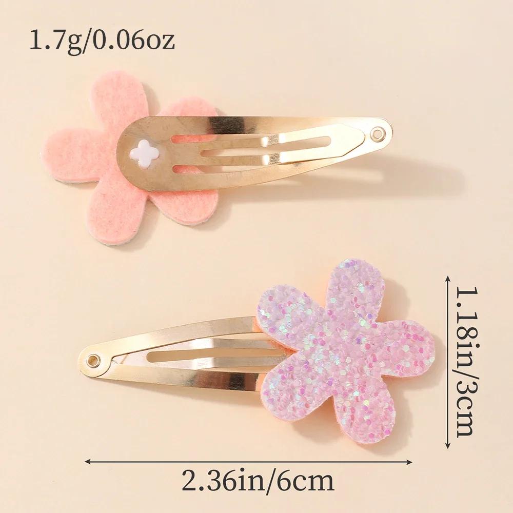 BABY BOWS 16Pcs/set Glitter Rainbow Heart Star BB Handmade Hair Clips for Girls Hairpins Barrettes Headwear Hair Accessories