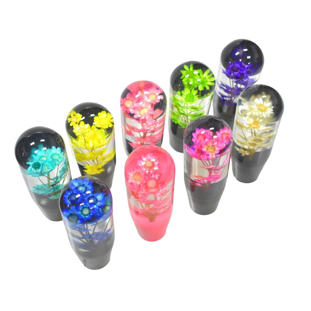JINGLING Underwater Flower Shift Knob, Crystal Gear Knob, Universal Use for AT MT Cars,
