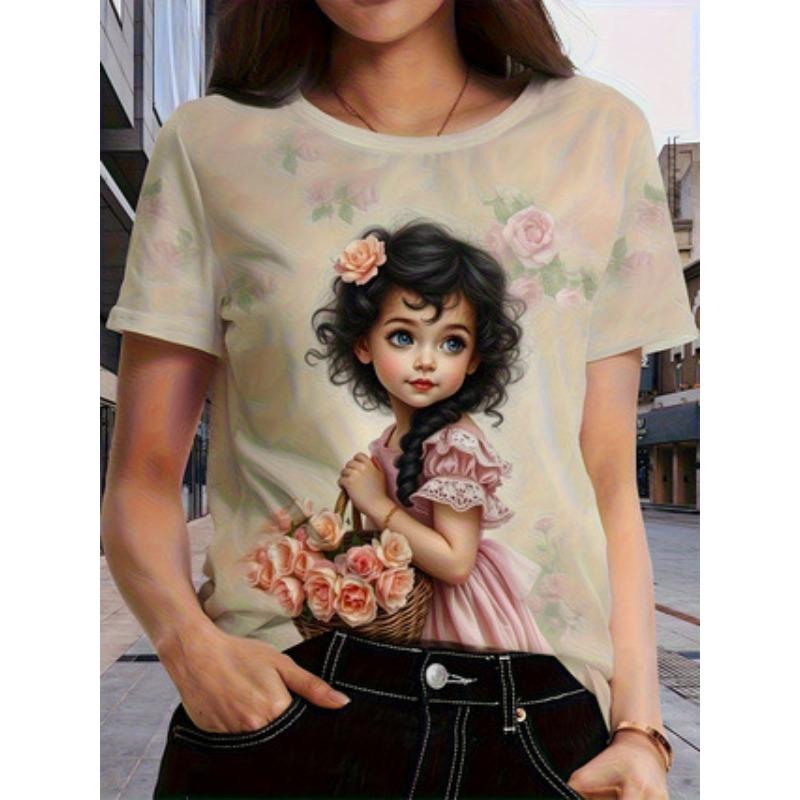 Women's Short-sleeved Fashion Printed Top Casual Comfortable T-Shirts Women’s