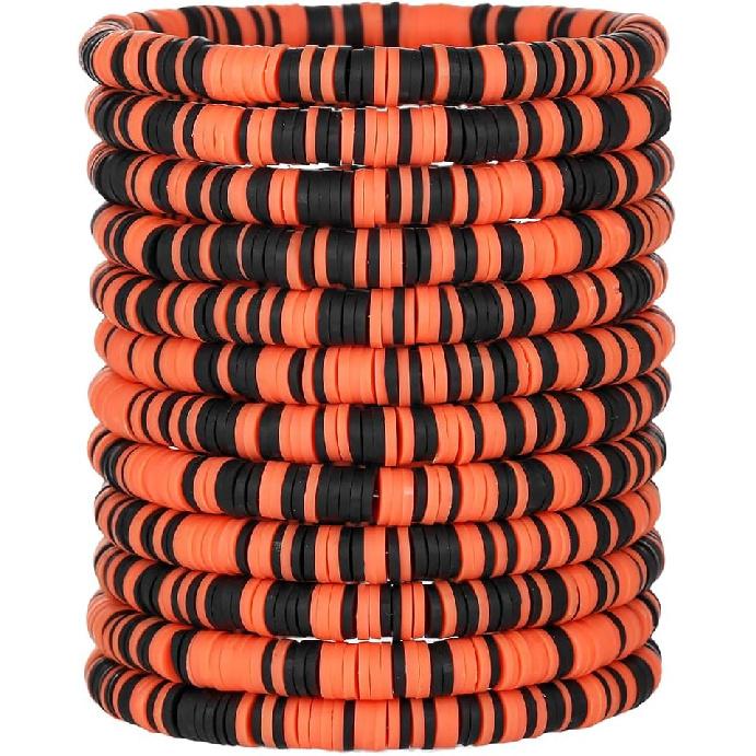 12pcs Friendship Bracelets Beaded Bracelets Heishi Bracelet Cute Bracelets Stack Vinyl Clay Disc Bead Surfer Stretch Summer Beach Bracelets For Women