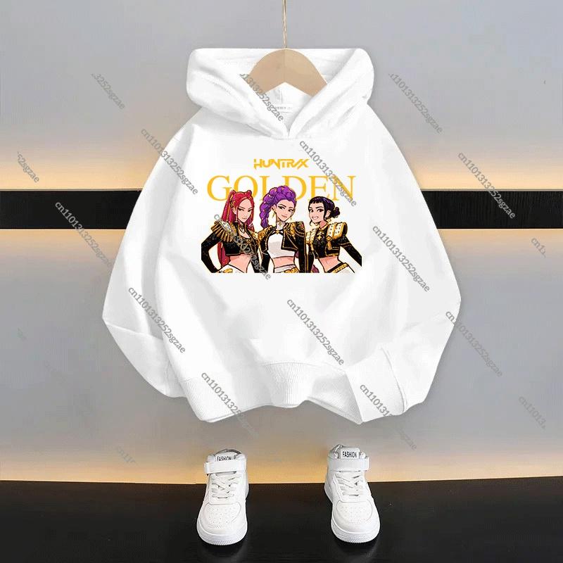 KPop Lovci démonů Dětská kreslená mikina s kapucí 2025: Stylový unisex pulovr pro kluky a holky, ležérní mikina v novém stylu