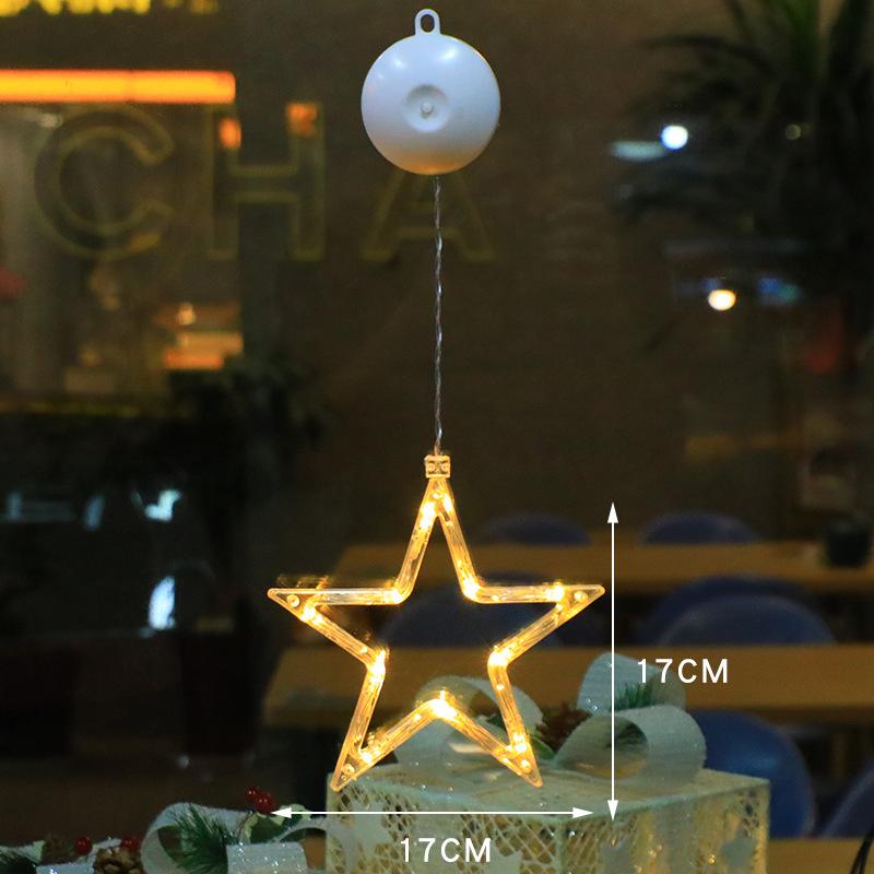 Christmas LED Suction Cup Lights: Creative String Lights for Windows, Curtains, Trees, Reindeer & Bells
