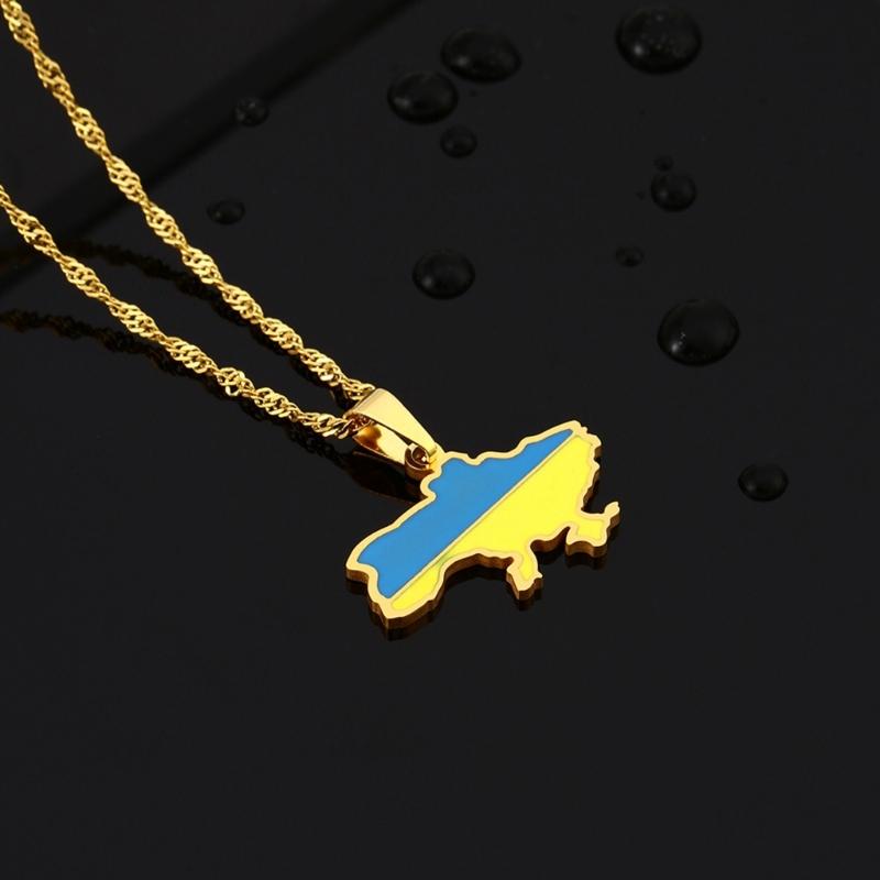 Ukraine Karte Halskette Einfache Ukrainische Symbol Halskette Party Schmuck Edelstahl Ukraine Umriss Anhänger Halskette