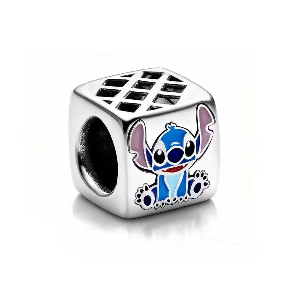 Fashionable 925 Silver Lilo & Stitch Mickey Minnie Charm Beads Fit Bracelet Enamel DIY Jewelry Gift