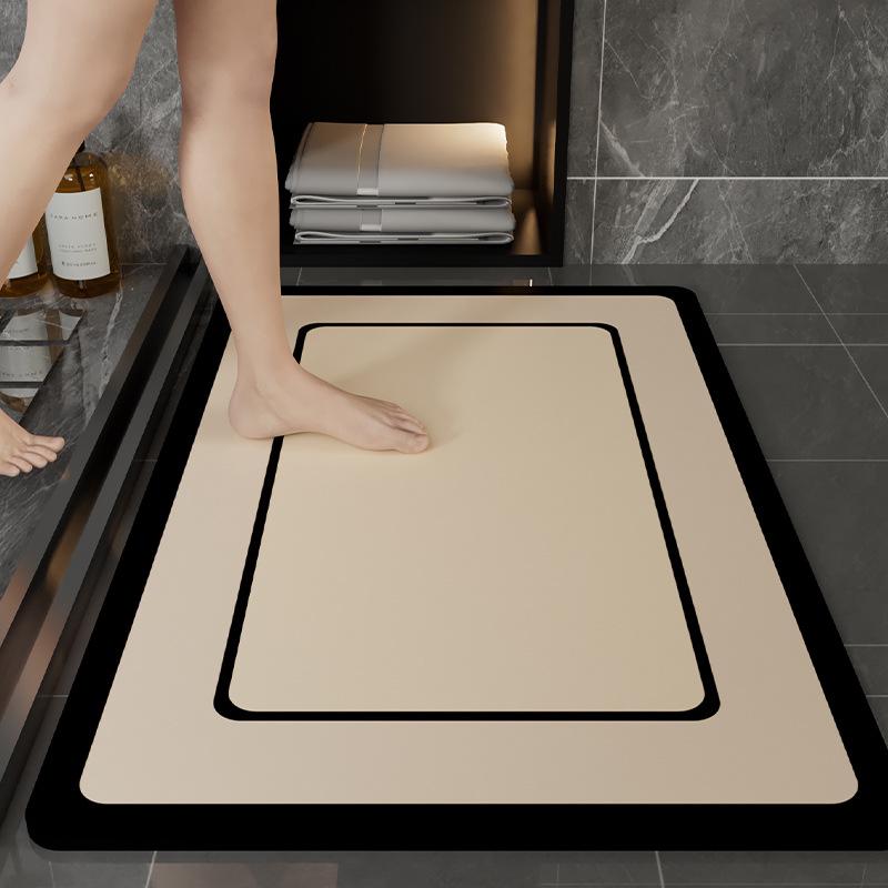 Plaid Diatom Mud Quick-Dry Anti-Slip Bathroom Mat