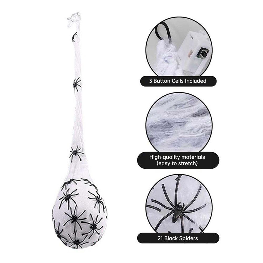 Halloween Decoration Hanging Light up Spider Egg Sacs Outdoor Decoration Glowing Spider Web Egg Indoor Lighted Gift for Party