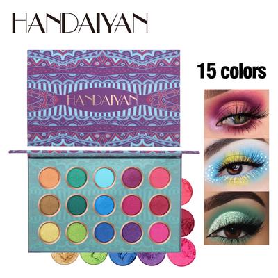 15-color Retro Eyeshadow Palette with Mirrored Pearlescent Matte Stage Makeup Eyeshadow