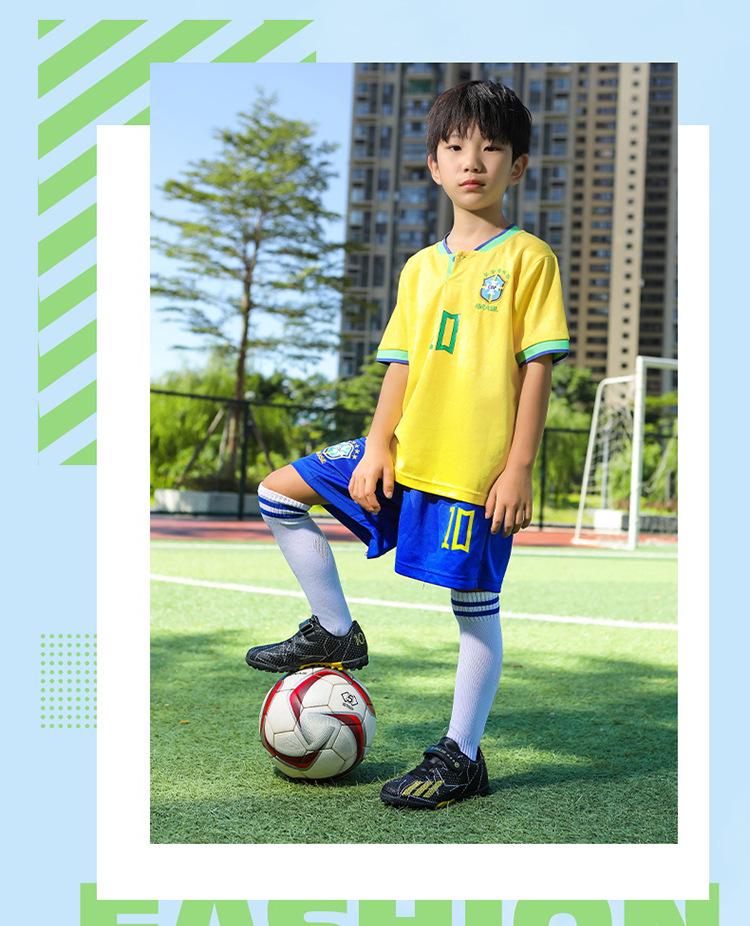 Velcro Soccer Shoes for Kids - Student Training Turf Cleats, Size 28-39