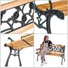 KADAX Garden Park Bench Wooden 127cm Bench With Backrest Cast Iron Roses