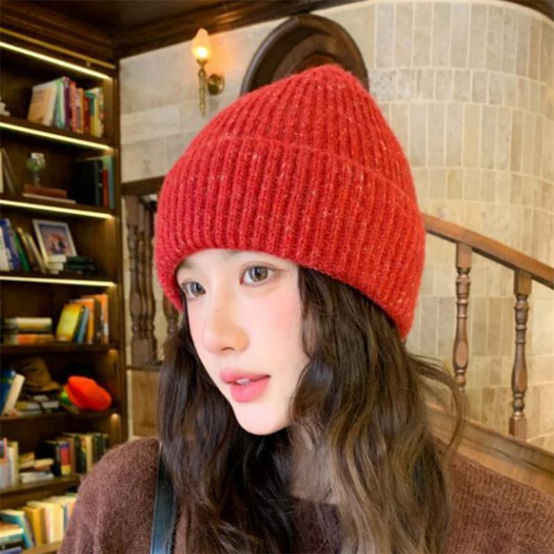 Autumn and winter warm ear protection wool hat knitted hat children's fashionable versatile face small bean pullover cold hat