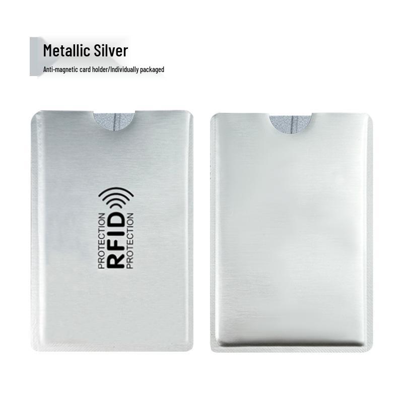 In-Stock Silver RFID Card Holder: Anti-Scan, Anti-Demagnetization, Anti-Theft NFC Bank ID Aluminum Shield