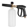 Dual-Function High-Pressure Water Gun with Aluminum Valve and Stainless Steel Nozzle, Foam Pot Attachment, and Five-Color Nozzle Heads