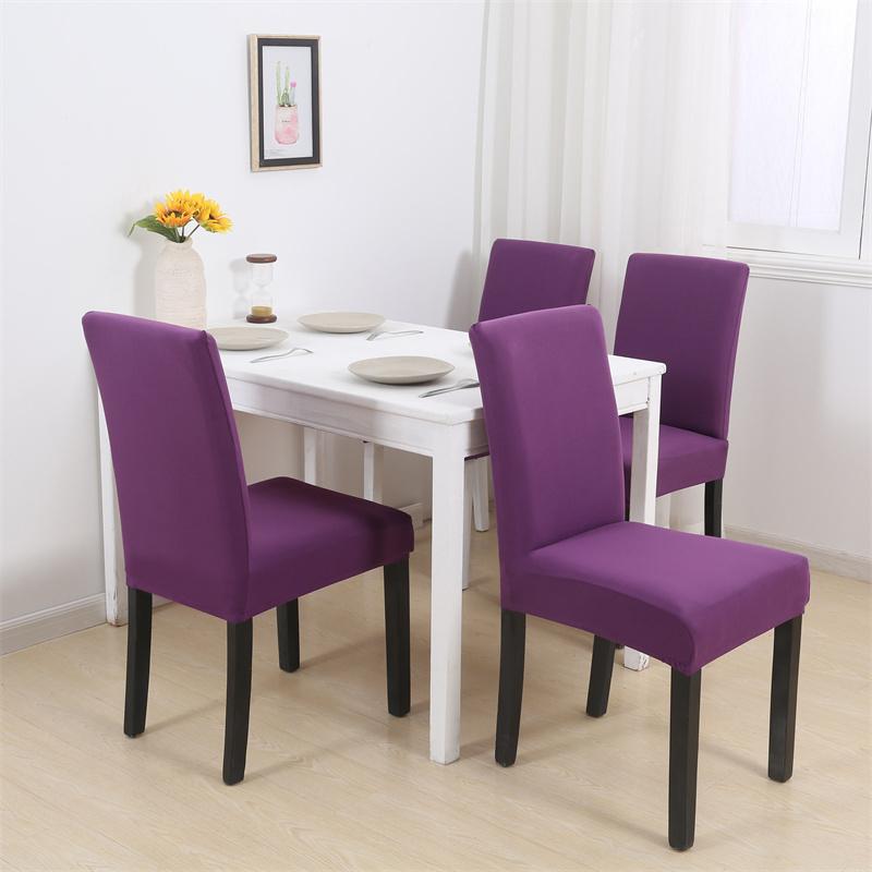 1/2/4/6 Pezzi Coprisedia Monocolore Coprisedie Elastiche per Cucina Sala da Pranzo Banchetto Nuziale Casa Spandex Elasticizzato