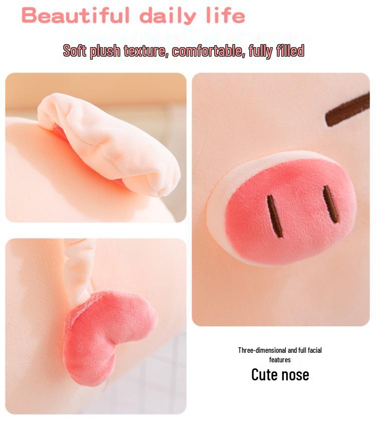 Adorable Pig B-BO Series Lumbar Pillow: Cute Plush Toy Cushion Doll Birthday Gift