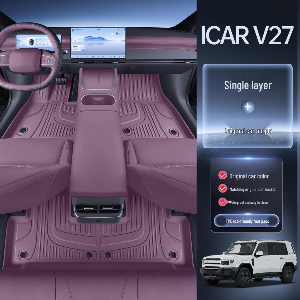 Chery iCar V27 Full Coverage TPE Floor Mats - Interior Car Decor & Accessories