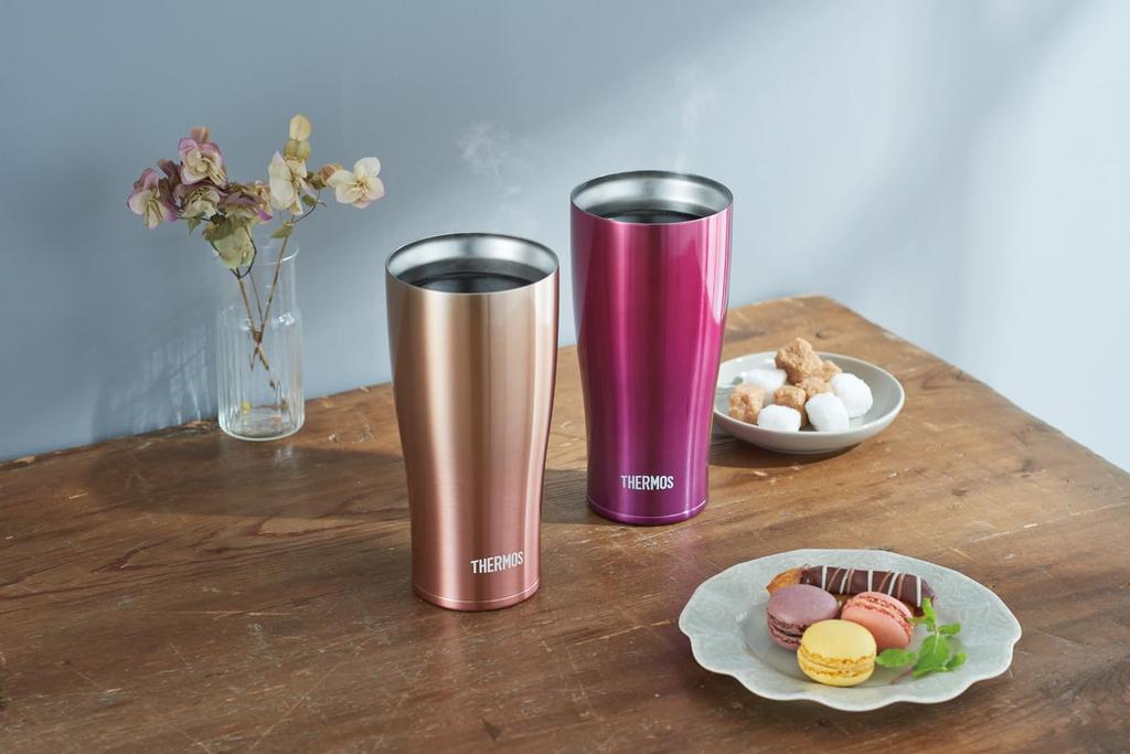 Thermos Vacuum Insulated Cassis Dishwasher Thermos Flask Keeps Drinks Hot or Tumbler, 420ml, Gradient, Safe, Design, Cold, JDE-422LTD (CSS-G)