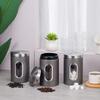 Coffee Bean Storage Jar Stainless Steel Tea-leaf Candy Food Sealed Storage Container with Transparent Window Kitchen Sealed Jar